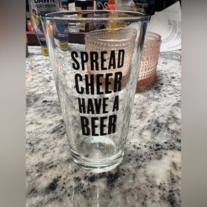 Spread cheer have a beer glass 6in tall 3in wide